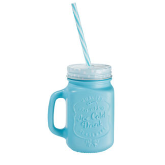MASON JAR LABRADO AZUL 1421